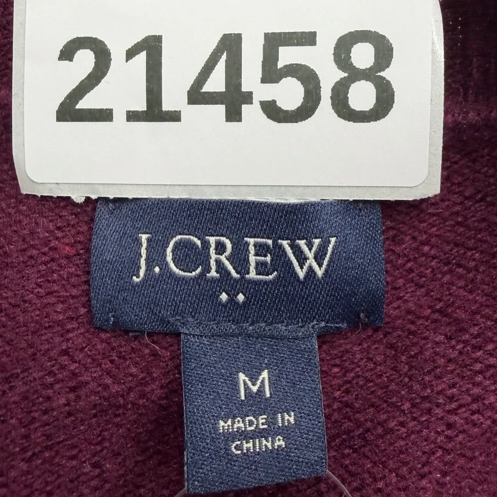 NEW J.Crew Sweater Men Medium Purple Soft Lambswool Blend Pullover Long Sleeve